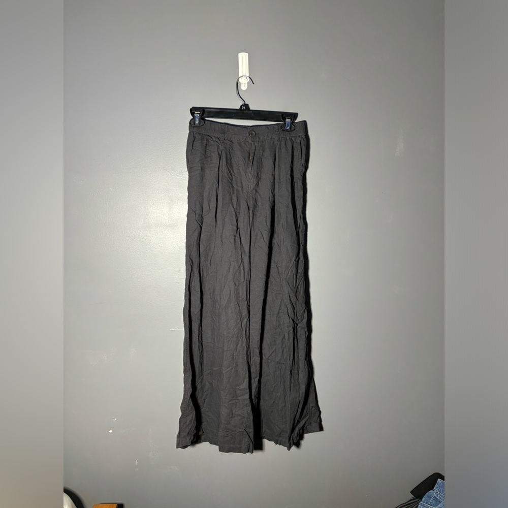 Aerie Pool To Party Wide Leg Linen Blend Trousers Size XS - Picture 3 of 7